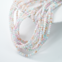 Naturlige skal perler,4mm rund, hel streng 38cm - Macaroner 