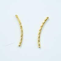 Perlerør med gevind,SøLvbelagt, 18Kt Guldbelagte,1.5*25mm,5 stk.‌