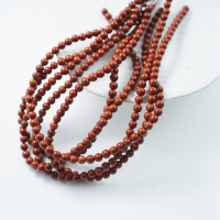 Rød Aventurin，6mm rund，hel streng 37cm