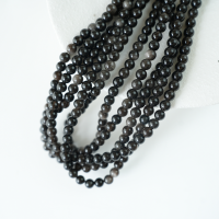 Sølvobsidian，6mm rund，hel streng 38cm
