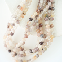 Violet Kvarts，6mm rund，hel streng 38cm