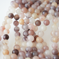 Violet Kvarts，6mm rund，hel streng 38cm