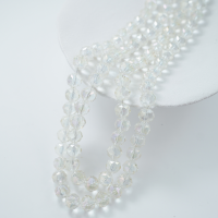 Zirkon,Diamantslebet Rund, 11*11.5mm/55cm，Hel Streng - Hvid 