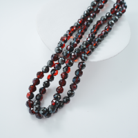 Zirkon,Diamantslebet Rund, 11*11mm/55cm，Hel Streng - Valmuerød