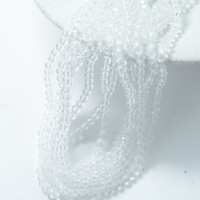 Zirkon,Diamantslebet Rund, 6*5mm/38cm，Hel Streng - Hvid