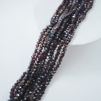 Zirkon,Diamantslebet Rund, 6*8mm/39cm，Hel Streng - Brun med iriserende effekt‌ 
