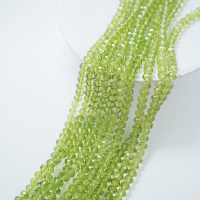 Zirkon,Diamantslebet Rund, 6*8mm/42cm，Hel Streng - Støvet Grøn