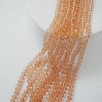 Zirkon,Diamantslebet Rund, 6*8mm/42cm，Hel Streng - Sweet Rose