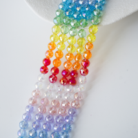 Zirkon,Diamantslebet Rund,8mm/37cm，Hel Streng - Mix1