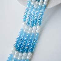 Zirkon,Diamantslebet Rund,8mm/37cm，Hel Streng - Mix3