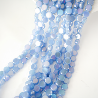 Zirkon,Facetslebne mønter, 8mm/54cm，Hel Streng - Blå