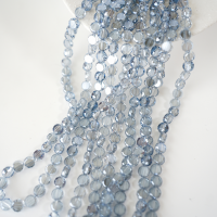 Zirkon,Facetslebne mønter, 8mm/54cm，Hel Streng - Gråblå