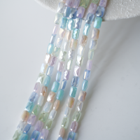 Zirkon,Facetslebne rektangel‌,6.6*4.4mm/42cm,Hel Streng - Mix1