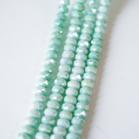 Zirkon,Facetslebne rondeller， Macron, 8mm/39cm，Hel Streng - Lysegrøn