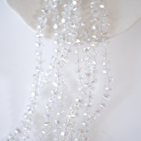 Zirkon,Facetslebne rondeller med mellemled, 8mm/55cm，Hel Streng - Hvid