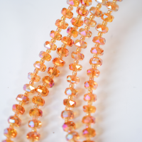 Zirkon,Facetslebne rondeller med mellemled, 8mm/55cm，Hel Streng - Old Gold