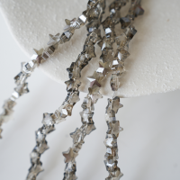 Zirkon,Femkantet stjerne,7.5mm/50cm，Hel Streng - Grå