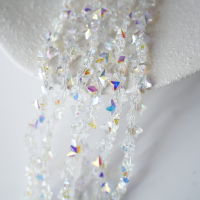 Zirkon,Femkantet stjerne,7.5mm/50cm，Hel Streng - Iridiserende hvid