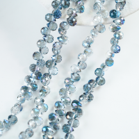Zirkon,Jordbær,11*8mm/56cm，Hel Streng - Gråblå
