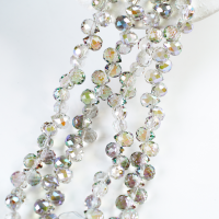Zirkon,Jordbær,11*8mm/65cm，Hel Streng - Iridiserende grå