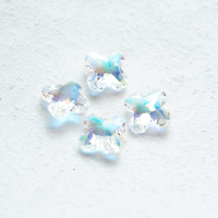 Zirkon,Kløverbladform,11.3mm，2 stk. - Forchromet