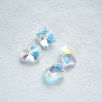 Zirkon,lille bjørn,13.3*11mm，2 stk. - Forchromet