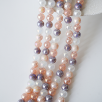 Zirkon,Rund,8mm/39cm，Hel Streng - Mix2