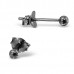 Petit Plain Ear Studs Black
