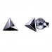 Plain Pyramide Ear Studs Black
