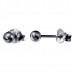 Small Plain Ear Studs Black